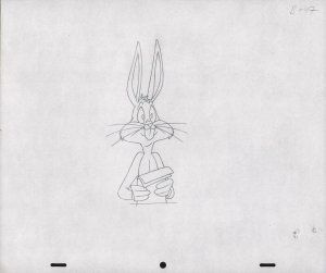 Bugs Bunny Animation Pencil Art - B-47 - Holding Papers