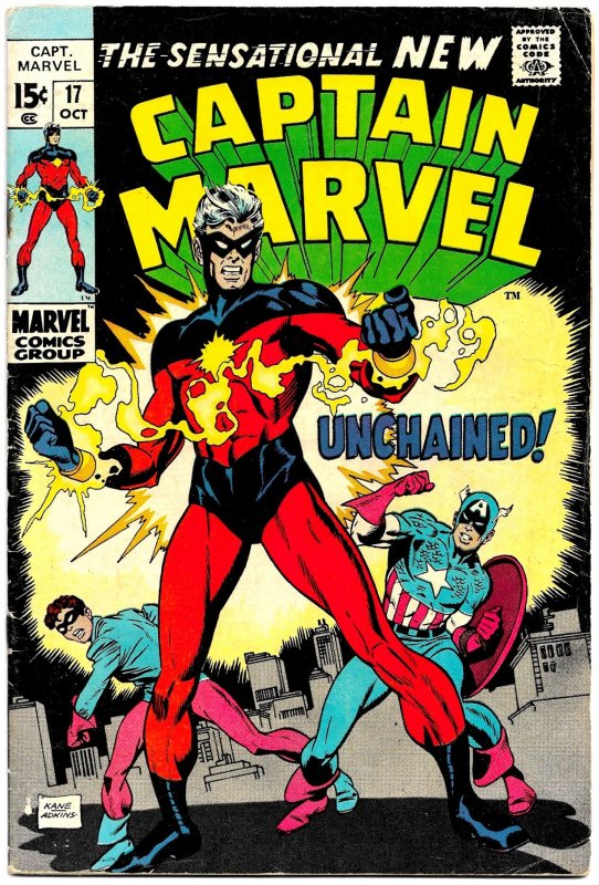 CAPTAIN MARVEL #17 (Oct1969) 6.0 FN  1st 'New' Capt. Marvel! R Thomas! G. Kane!
