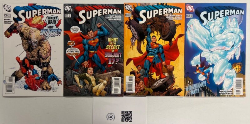 4 Superman DC Comic Books # 653 654 655 656 Flash Batman Wonder Woman 77 JS41