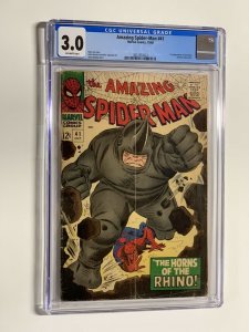 Amazing Spider-man 41 cgc 3.0 ow pages marvel 1966 1st Rhino