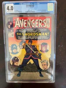 The Avengers #19 (1965) - CGC 4.0 - 1st Swordsman !!