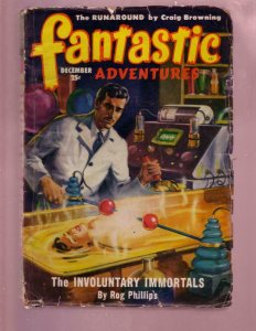 FANTASTIC ADVENTURES-DEC 1949-FEMALE TORTURE COVER-PULP G