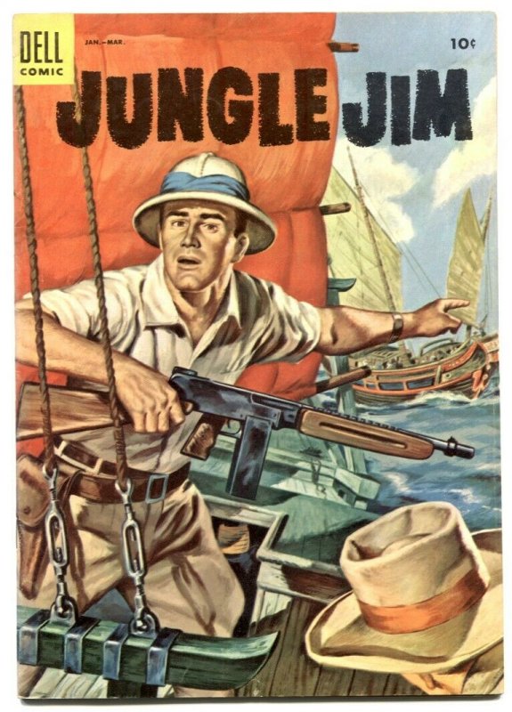 jungle Jim #4 1955- Dell comics- Smuggler's Den VF