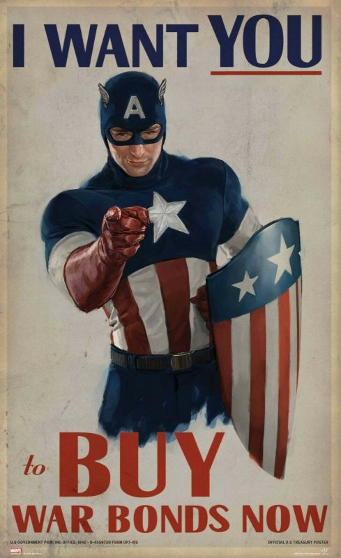 Captain America Buy US War Bonds Propaganda Poster > Marvel > Avengers > USA