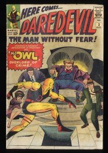 Daredevil #3 VG- 3.5 1st Appearance and Origin of the Owl!