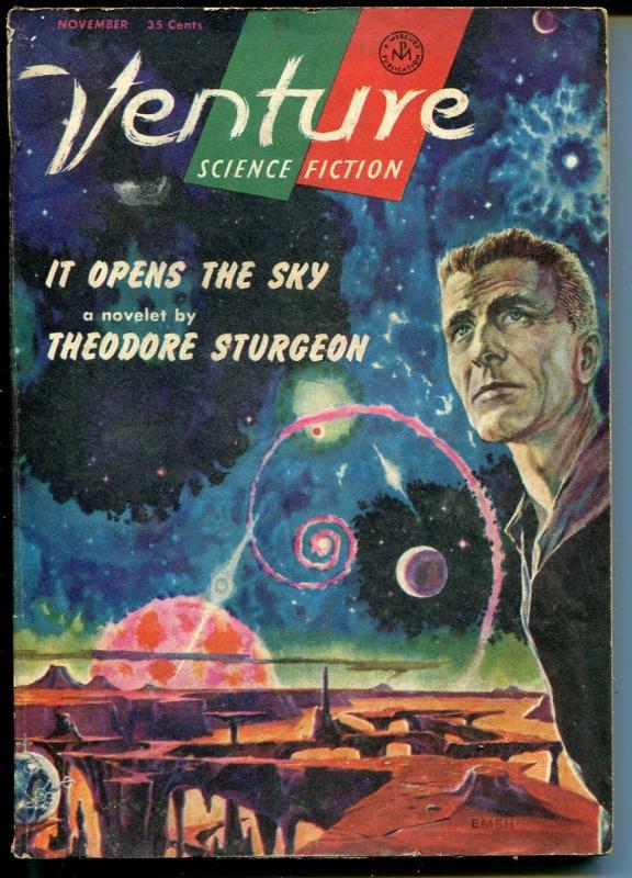 Venture 11/1957-Ziff-Davis-sci-fi pulp-Sturgeon-Asimov-Edmond Hamilton-FR