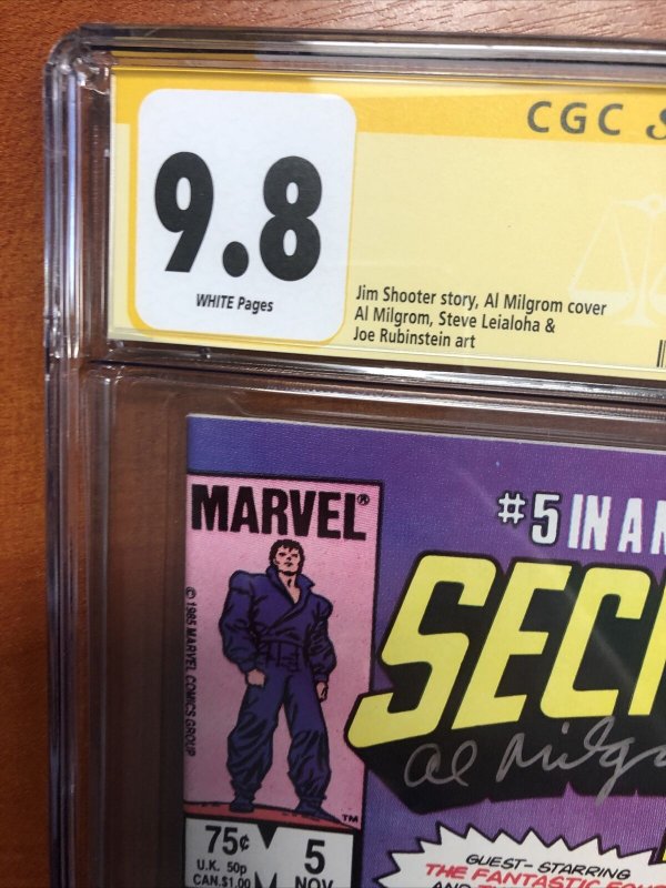 Secret Wars II #5 (CGC SS 9.8) Signed By Al Milgrom!!