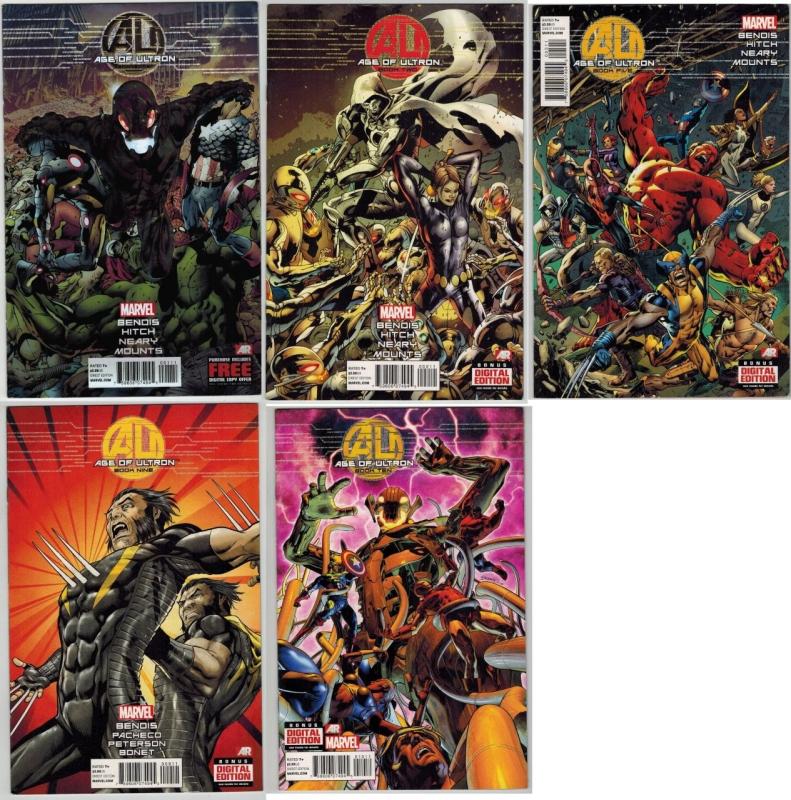 Avengers: Age of Ultron #1-10 Lot of 5Diff Black Widow Wolverine Hawkeye Spidey+