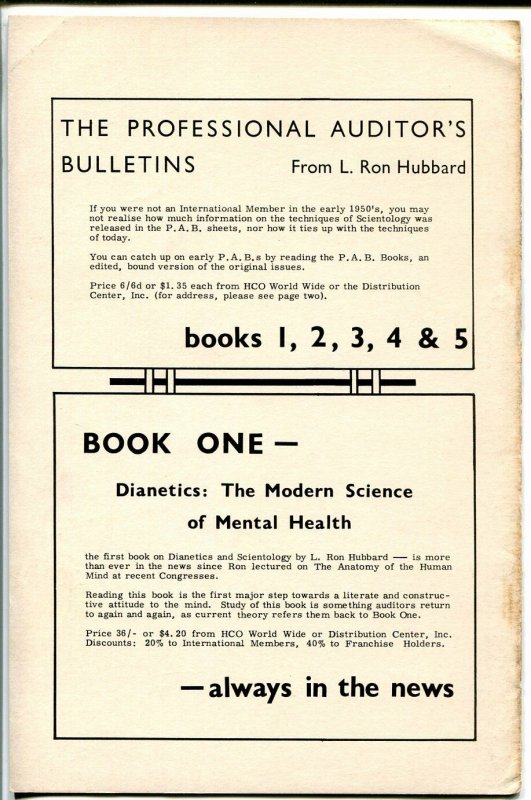 Professional Auditors Bulletins #176-3/1961-LRH-L. Ron Hubbard-pulp writer-FN/VF