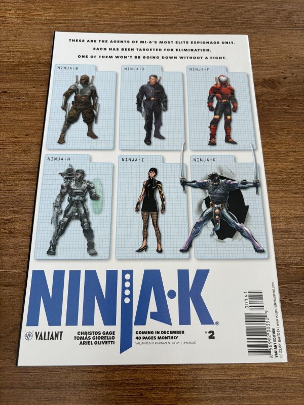 Ninjak # 1 NM 1st Print Mack Variant Cover Valiant Comic Book 15 J280