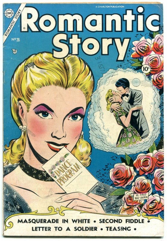 Romantic Story #26 1954- Charlton comics- Circus story- Barbara Hale F/VF