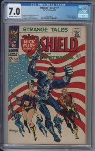 STRANGE TALES 167 CGC 7.0 FNVF OWW 1st Cover App CONTESSA VALENTINA FONTAINE