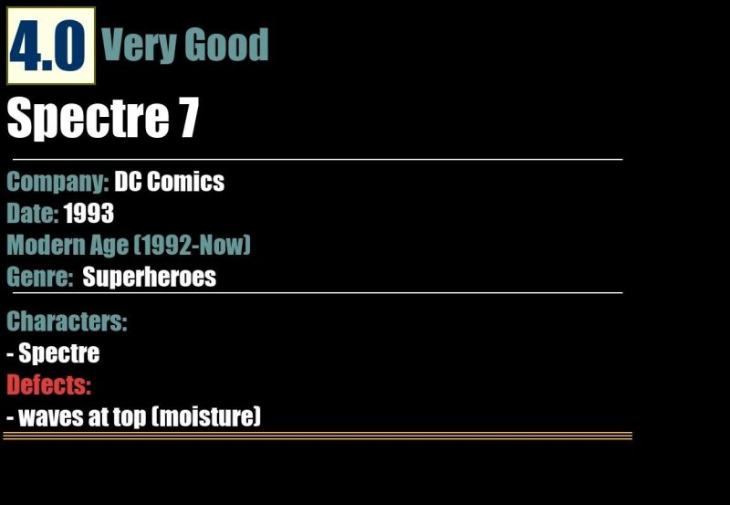 Spectre 7 (1993) VG DC Comics