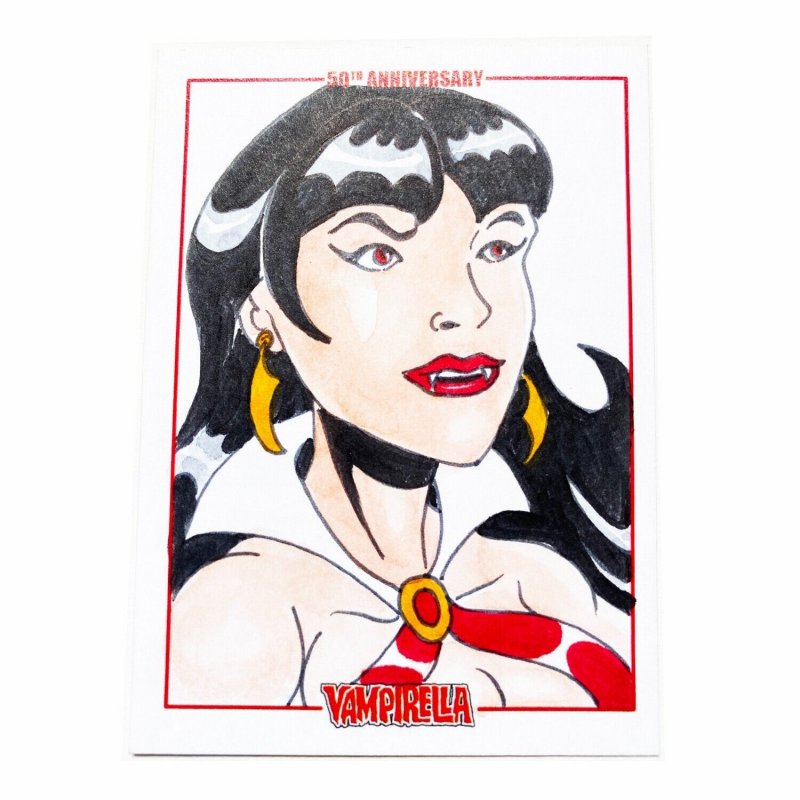 Vampirella 50Th Anniversary Sketch Card By Wilson Ramos Jr Dynamite (G)