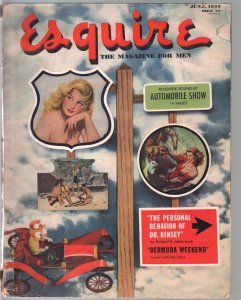 MAG: Esquire 6/1950-cheesecake-Indy 500-pulp fiction-Al Moore-pin-up-VG