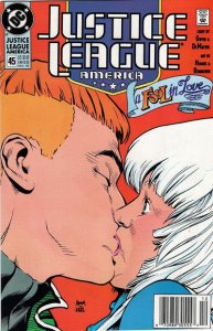 Justice League America #45 (Newsstand) VF ; DC | Adam Hughes Giffen DeMatteis
