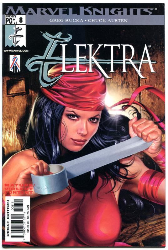 ELEKTRA #8, NM+, Greg Horn, Sai, Martial Arts, Femme Fatale, 2001. more in store