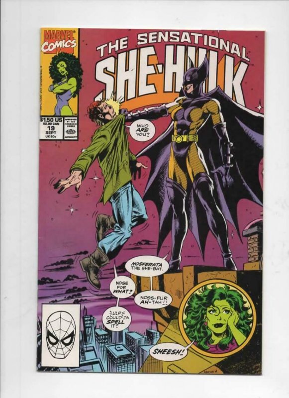 SHE-HULK #19 VF+,  Sensational, Nosferata, 1989 1990, more Marvel in store