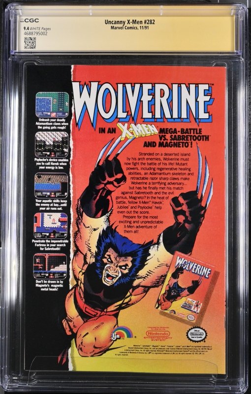 Uncanny X-Men (1991) # 282 (CGC 9.4 SS) * Signed Whilce Portacio * Marvel Comics