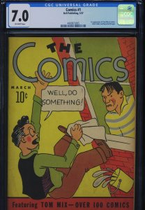 COMICS #1 - CGC-7.0, OW - 1st comic book appearance of Tom Mix -  Golden Age