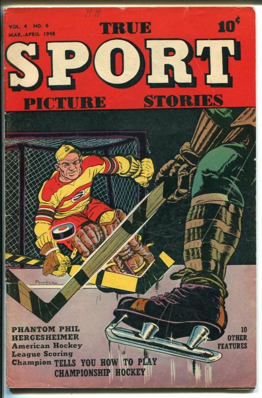 True Sport Picture Stories Vol. 4 #6 1948-hockey-Bob Powell-Jackie Robinson-VG