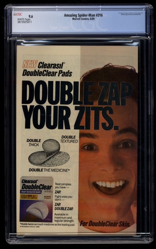 Amazing Spider-Man #316 CGC NM+ 9.6 White Pages Venom!