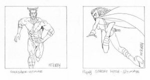 Scarlet Witch & Quicksilver Card Art by J.J. Kirby