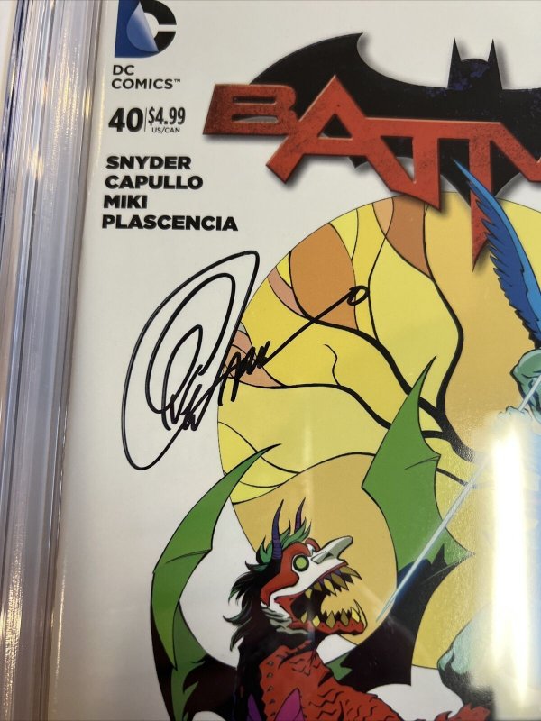 Batman (2015) # 40 (CGC 9.8 WP SS) Signed Capullo & Snyder | Rare Newsstand