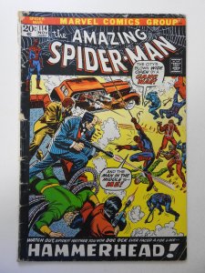 The Amazing Spider-Man #114 (1972) GD Cond 1 1/2 in spine split, tape pull fc