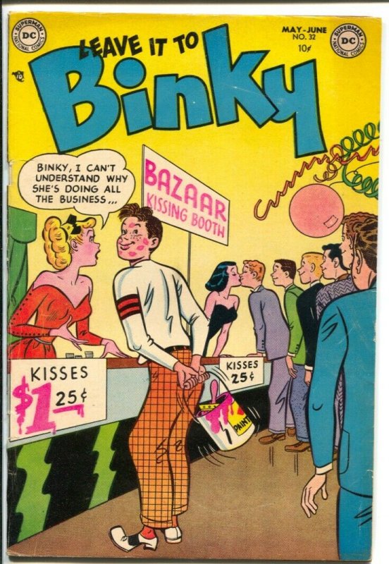 Leave It To Binky #32 1953-DC-kissing booth cover-teen humor-VG