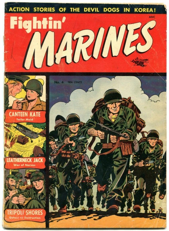 Fightin' Marines #4 1952-St John-Matt Baker-Canteen Kate- G