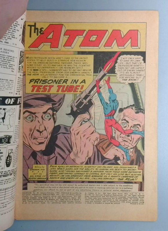 Showcase #36 VG/FN 3rd Appearance of the Atom DC 1962 BW1