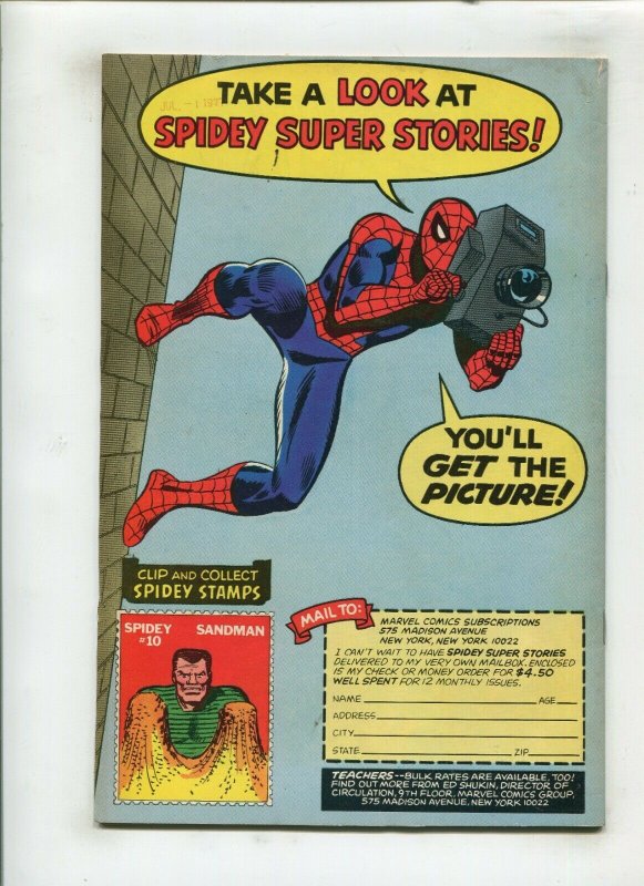 SPIDEY SUPER STORIES #26 (9.0) NEWSSTAND, SANDMAN, OOC!! 1977 