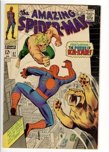 AMAZING SPIDER-MAN 57 F+ 6.5;KAZAR COVER;1st MEETING!LOUISIANA COLLECTION