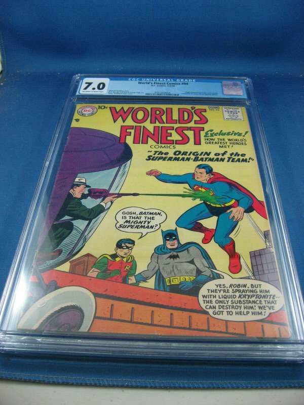 WORLDS FINEST 94 CGC 7.0 ORIGIN BATMAN SUPERMAN TEAM GREEN ARROW 1958