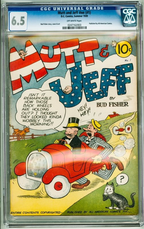 Mutt & Jeff #1 (1939) CGC 6.5! OW Pages!