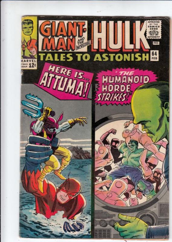 Tales to Astonish #64 (Feb-65) FN Mid-Grade Giant-Man, Hulk