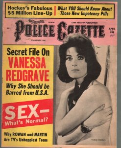 National Police Gazette 4/1969-Vanessa Redgrave-photo cover-exploitation-VG+