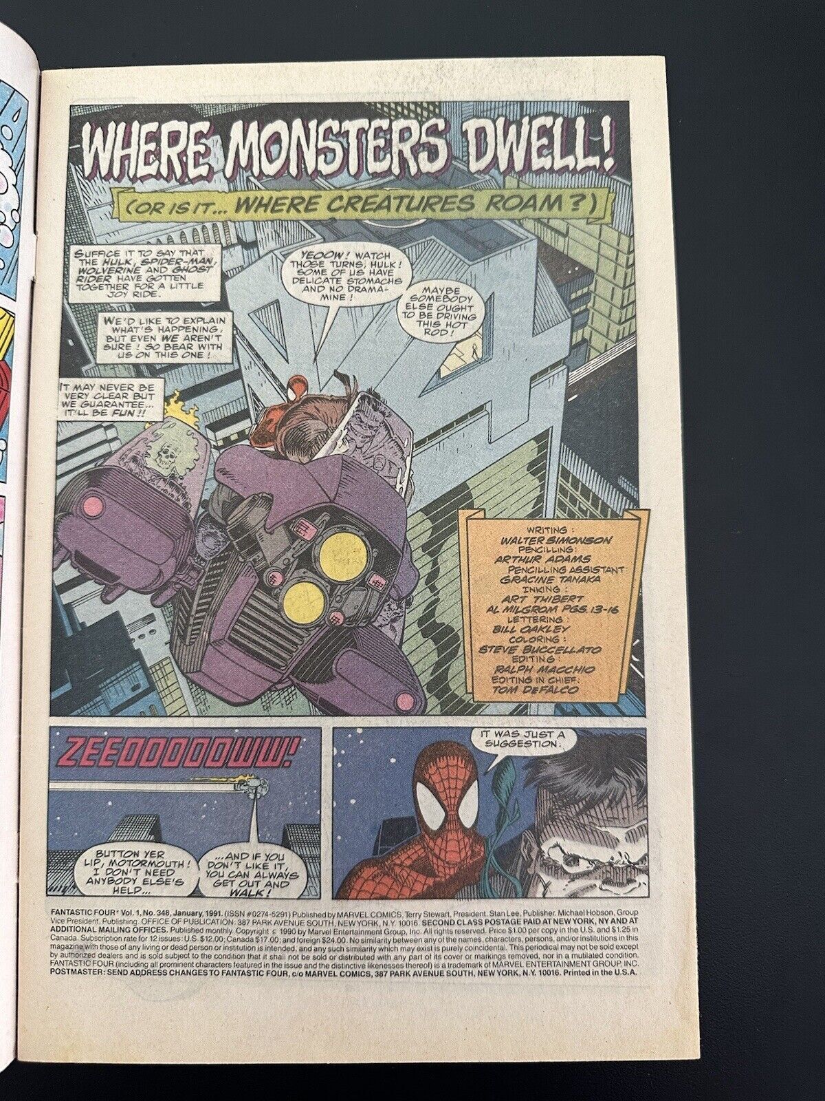 Fantastic Four #348 FN+ "Where Monsters Dwell!" (Marvel 1991) | Comic ...