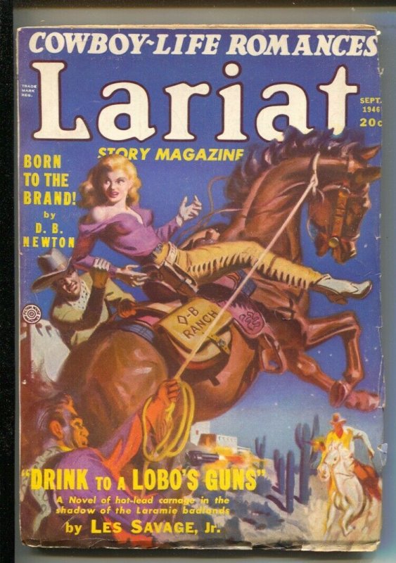 Lariat 9/1946-Allen Anderson Spicy headlight cover-pulp tales-Les Savage Jr-R...