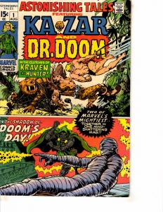 Astonishing Tales # 1 VF Marvel Comic Book Feat. Ka-Zar Dr. Doom Kraven J254
