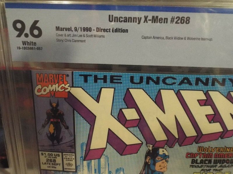 Uncanny X-Men #268 - CBCS 9.6 - White Pages - NM+ Captain America / Black Widow