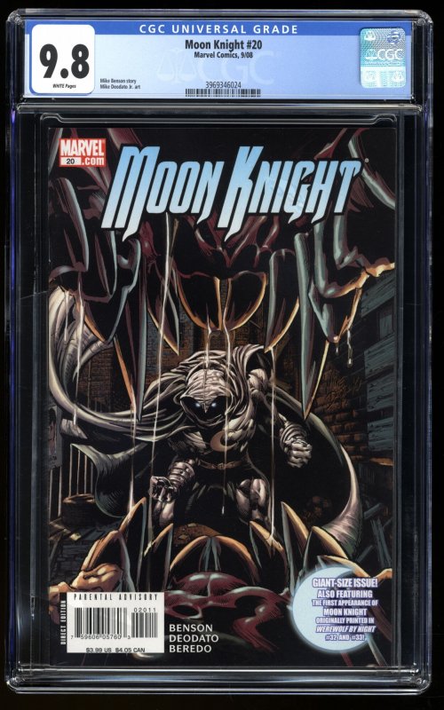 Moon Knight #20 CGC NM/M 9.8 Reprints Werewolf by Night #s 32 and 33!