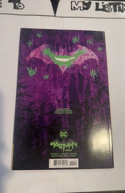 Batman #100 Opena Virgin Cover C (2020)signed by J.Opena