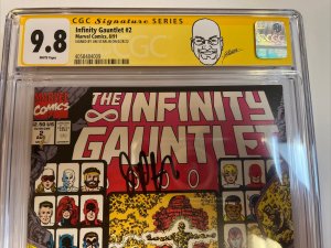 Infinity Gauntlet (1991) # 2 (CGC 9.8 SS WP)  Signed By Jim Starlin ! 