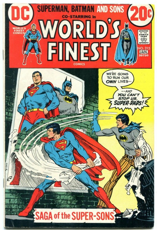 World's Finest #215 1973- 1st Super-sons! Batman Superman VG/F