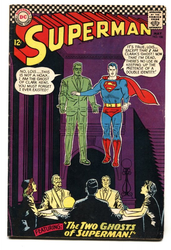 SUPERMAN #186 1966-DC COMICS-SEANCE COVER-GHOSTS