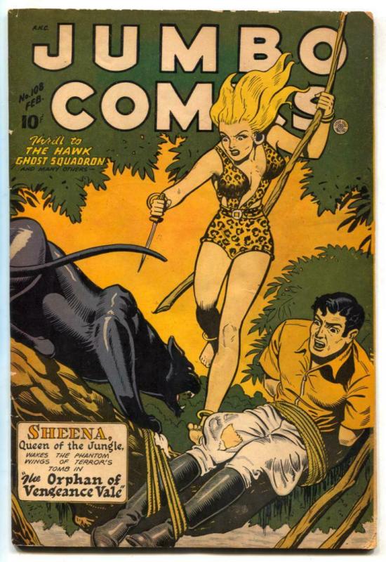 Jumbo Comics #108 1948- SHEENA cover- Matt Baker VG