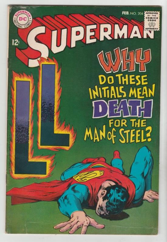 Superman #204 (Feb-68) FN+ Mid-High-Grade Superman, Jimmy Olsen,Lois Lane, La...