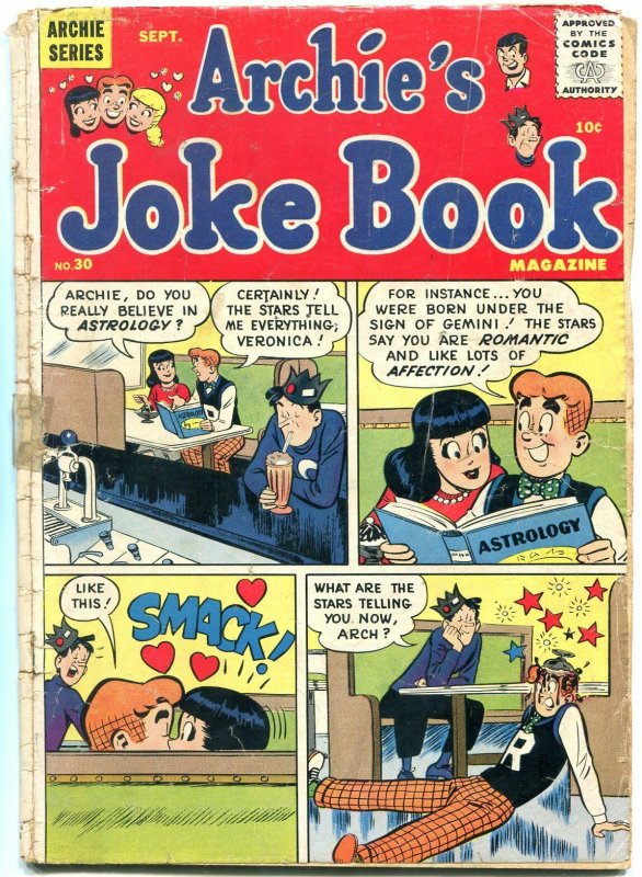 Archie's Joke Book #30 1957-soda shop-ice cream-Betty-Veronica-G